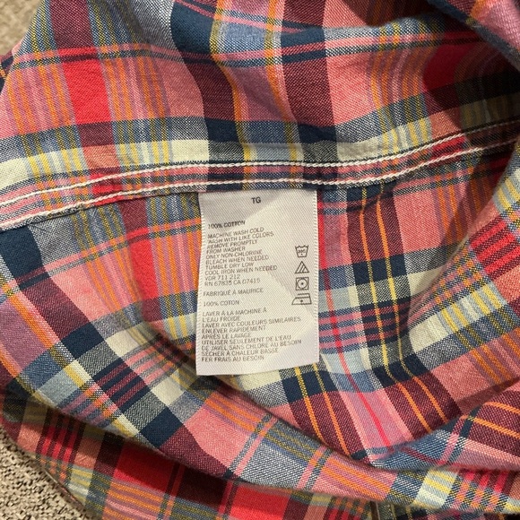 Nautica Men’s Multicolored 100% Cotton Plaid Long Sleeve button up shirt size XL - Picture 5 of 6